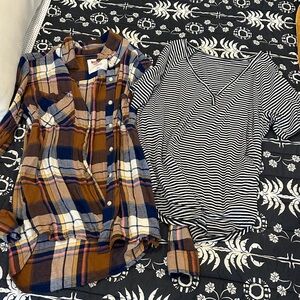 Plaid shirt & striped shirt bundle from Target